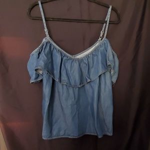 7 For All Mankind Denim Halter Top